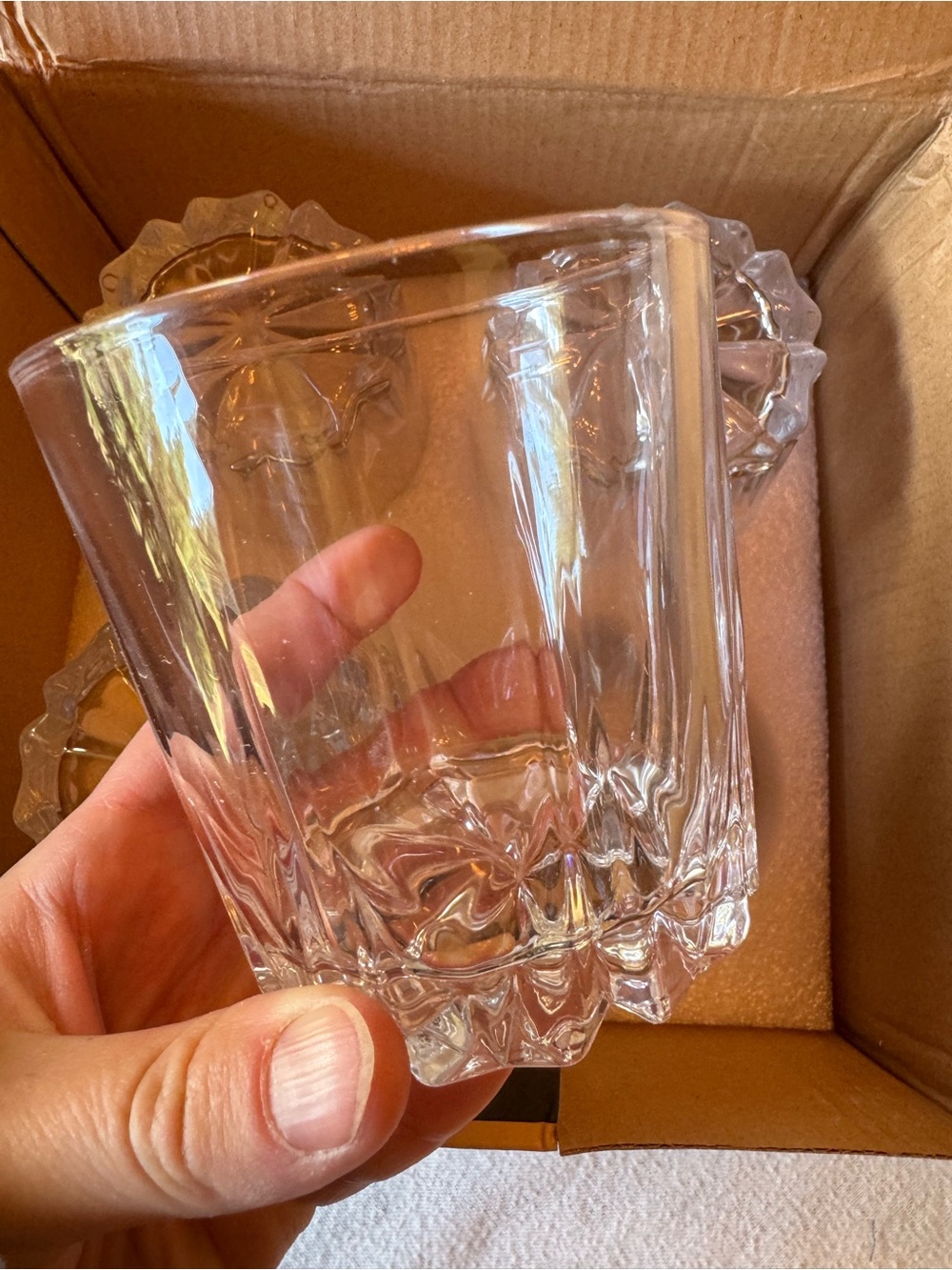 New Clear Whiskey Glass-Set of 4 ‘Glaskey’ Heavy-Base Cocktail Tumblers